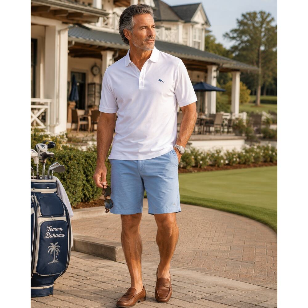 Tommy Bahama Shorts Mens 38 Blue Flat Front Coastal Resort Casual Golf